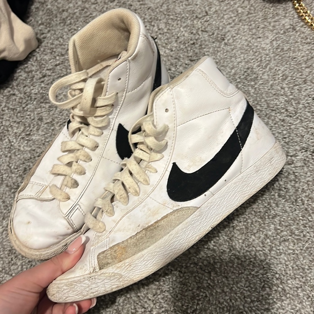 slightly worn nike mid blazers